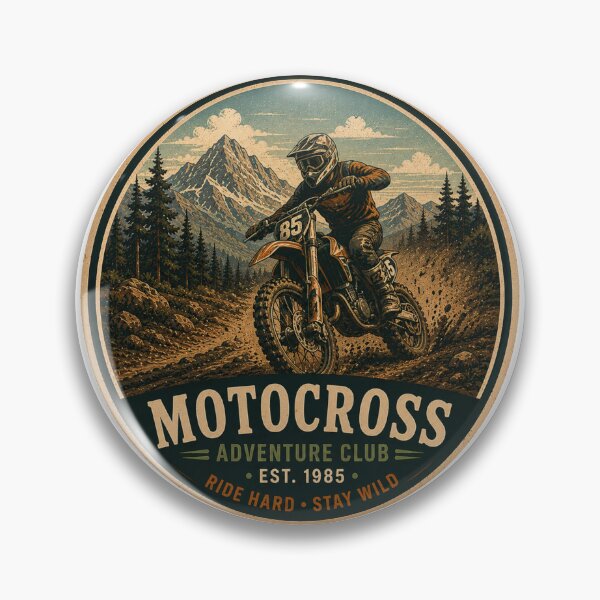 Item preview, MOTOCROSS Retro Badge – Vintage Adventure Graphic designed and sold by Mac Sketches.