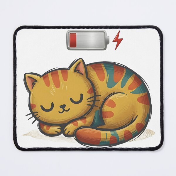 Item preview, Social Battery Low - Cute Sleeping Cat Nap Mode designed and sold by KaysonSmith.