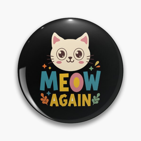 Item preview, Cute Kawaii Cat Meow Again – Pastel Kitten Typography Sticker designed and sold by MADBULL7.