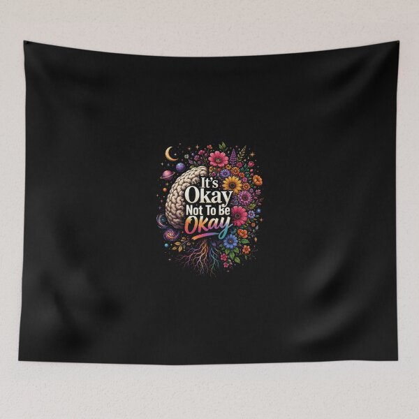 Item preview, It's Okay Not To Be Okay - Mental Health Awareness Floral Brain designed and sold by KaysonSmith.