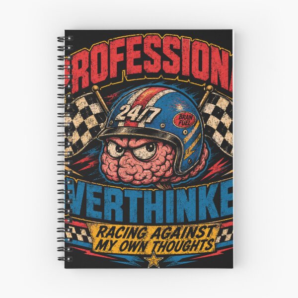 Item preview, Professional Overthinker Retro Racing Funny Mental Health Gym T-Shirt designed and sold by SociallyDrained.