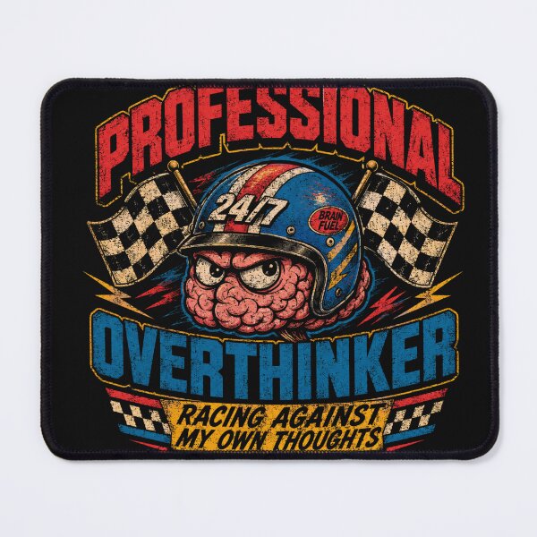 Item preview, Professional Overthinker Retro Racing Funny Mental Health Gym T-Shirt designed and sold by SociallyDrained.