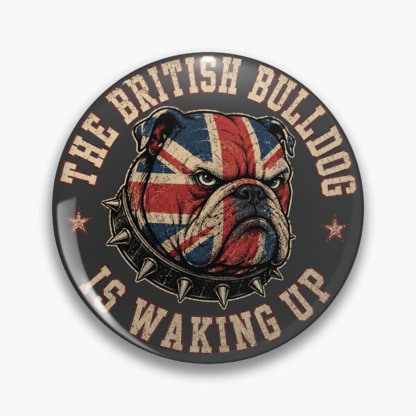 Item preview, UK Patriotic Bulldog, British Bulldog Is Waking Up Vintage  designed and sold by HumanMess.