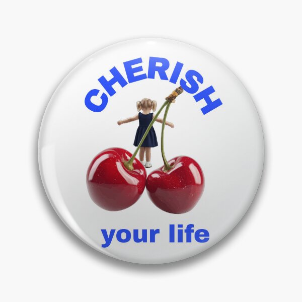 Item preview, Cherish Your Life – Girl on Cherries Inspirational Art designed and sold by Inka Moon Design.