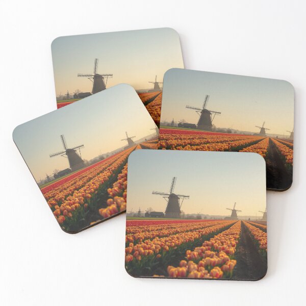 Item preview, Golden Hour Tulip Fields and Windmills in Holland designed and sold by andreavlad.