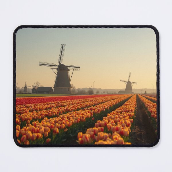 Item preview, Golden Hour Tulip Fields and Windmills in Holland designed and sold by andreavlad.