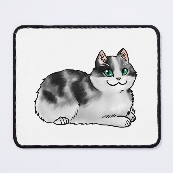 Item preview, Cat - Cymric - Black and White No Tail designed and sold by Jennifer Stolzer.