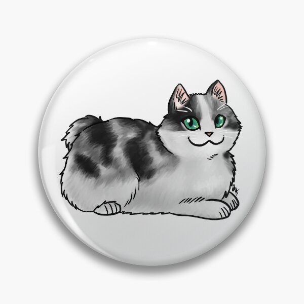Item preview, Cat - Cymric - Black and White Bobtail designed and sold by Jennifer Stolzer.