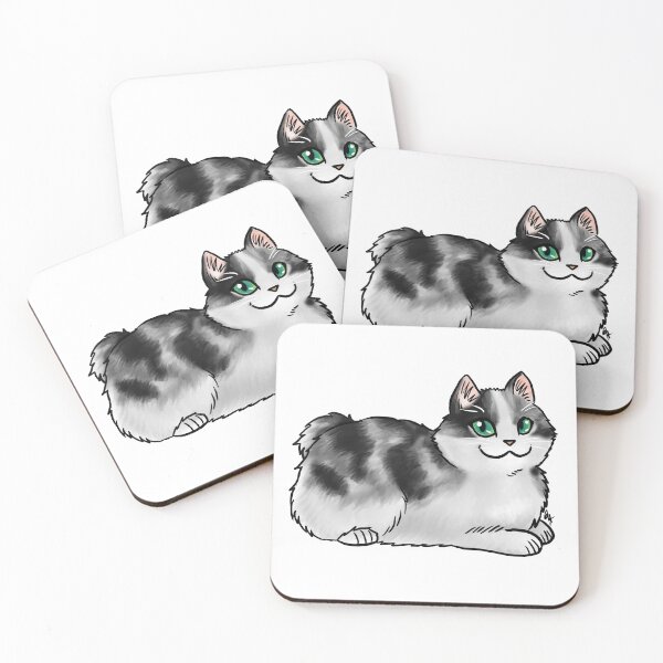 Item preview, Cat - Cymric - Black and White Bobtail designed and sold by Jennifer Stolzer.