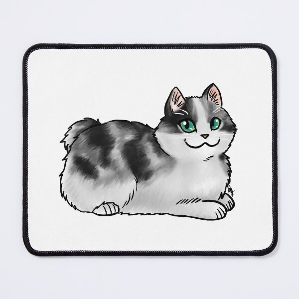 Item preview, Cat - Cymric - Black and White Bobtail designed and sold by Jennifer Stolzer.