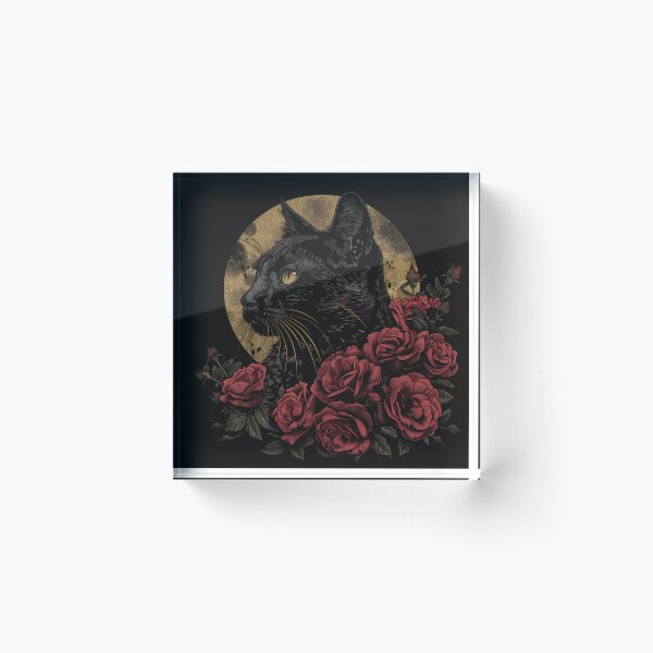 Item preview, Moonrise Sentinel — Gothic Black Cat Art designed and sold by Mourne & Dusk.