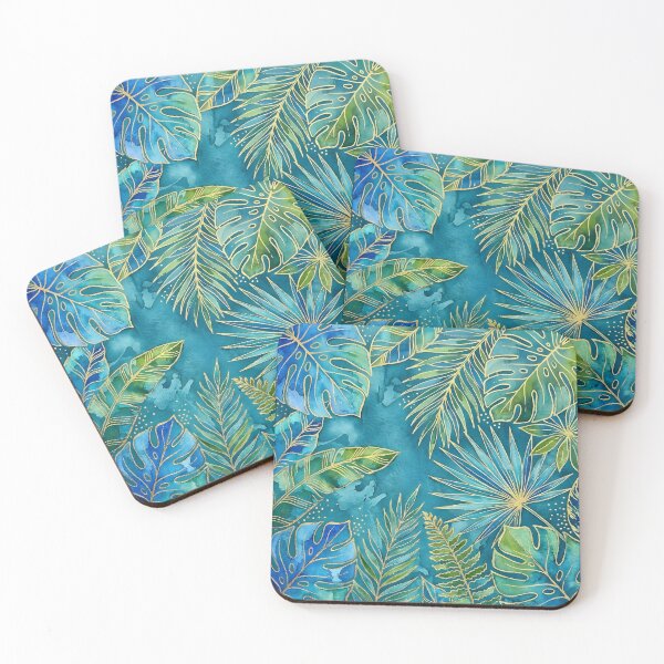 Item preview, Blue and Green Tropical Leaves designed and sold by GraphicsClub.