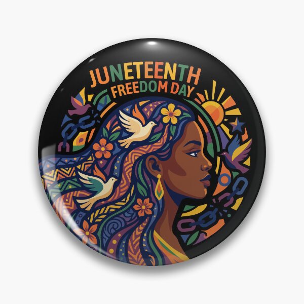 Item preview, Juneteenth Freedom Day African American Woman in pan african colors with flowers ,  symbols of peace and freedom  designed and sold by yellowpumkin.