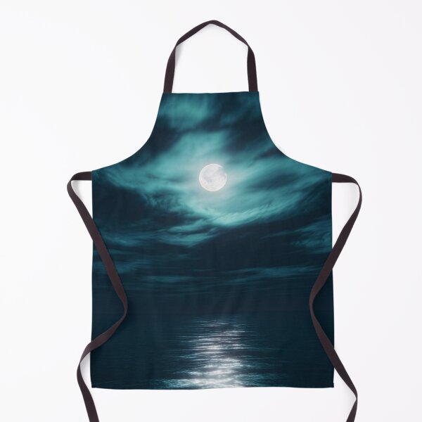 Item preview, Full moon night time sky over the ocean with clouds designed and sold by dcrc.