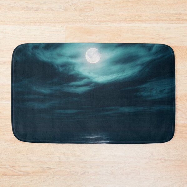 Item preview, Full moon night time sky over the ocean with clouds designed and sold by dcrc.