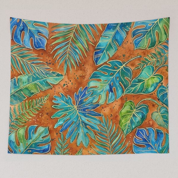 Item preview, Blue and Green Tropical Leaves designed and sold by GraphicsClub.
