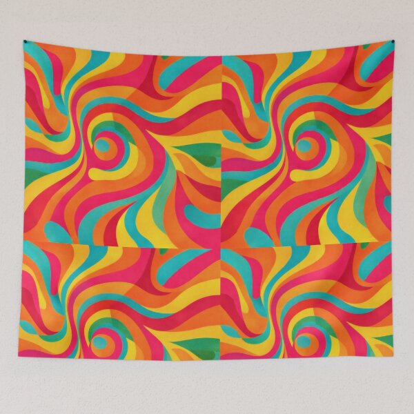 Item preview, 70s Retro Psychedelic Swirl Groovy Trippy Pattern designed and sold by Ela Design Studio .