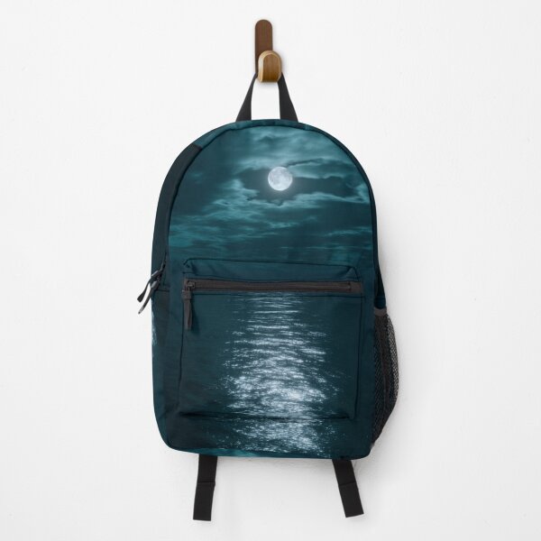 Item preview, Full moon night time sky over the ocean with clouds designed and sold by dcrc.