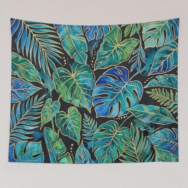 Item preview, Blue and Green Tropical Leaves designed and sold by GraphicsClub.