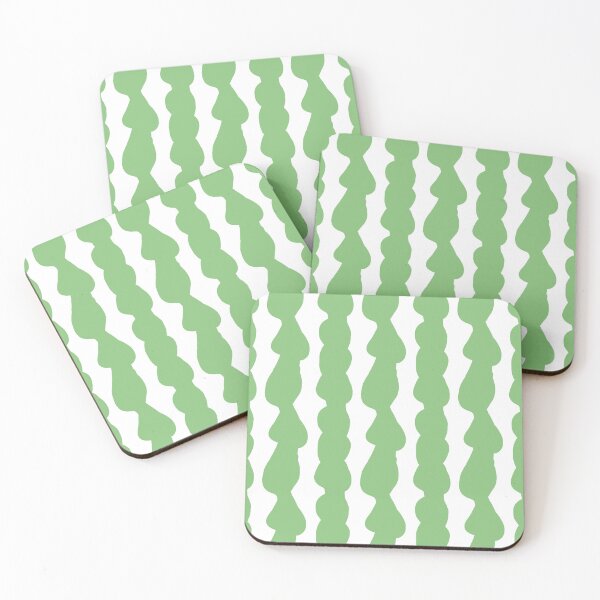 Item preview, Minimalist Green Wavy Stripes designed and sold by Kazewalk.