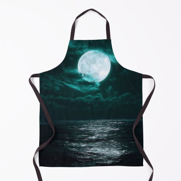 Item preview, Full moon night time sky over the ocean with clouds designed and sold by dcrc.