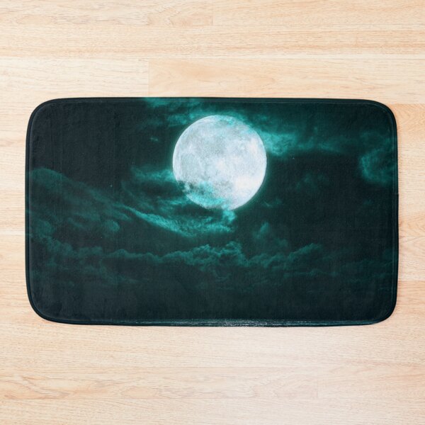 Item preview, Full moon night time sky over the ocean with clouds designed and sold by dcrc.