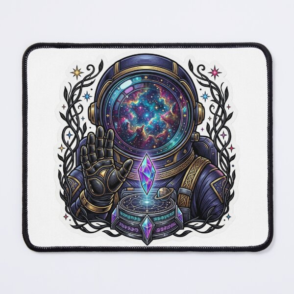 Item preview, Cosmic Astronaut Galaxy Crystal Space Art designed and sold by JeevanStickers.