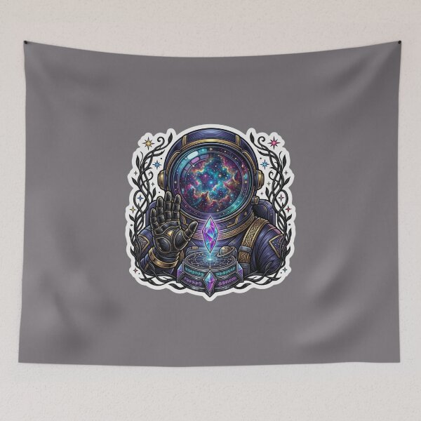Item preview, Cosmic Astronaut Galaxy Crystal Space Art designed and sold by JeevanStickers.