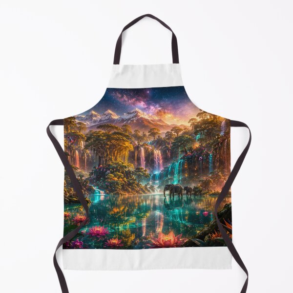 Item preview, The Last Paradise — Impossible African Eden Waterfall Wildlife — Hyper-Surrealist Nature Landscape Art" designed and sold by Bossygraphicske.