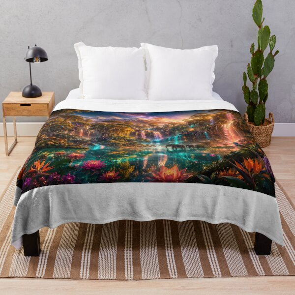 Item preview, The Last Paradise — Impossible African Eden Waterfall Wildlife — Hyper-Surrealist Nature Landscape Art" designed and sold by Bossygraphicske.