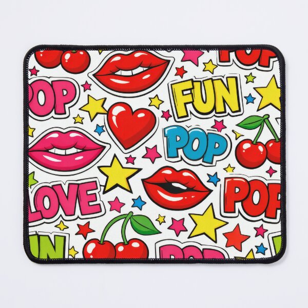 Item preview, Retro Comic Book Pop Art Lips and Cherries Pattern designed and sold by Ela Design Studio .
