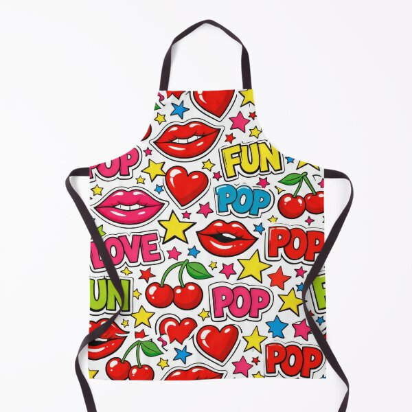 Item preview, Retro Comic Book Pop Art Lips and Cherries Pattern designed and sold by Ela Design Studio .