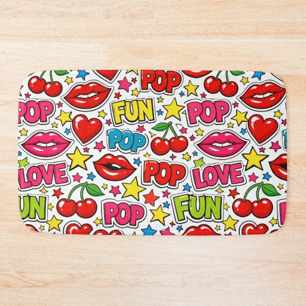 Item preview, Retro Comic Book Pop Art Lips and Cherries Pattern designed and sold by Ela Design Studio .