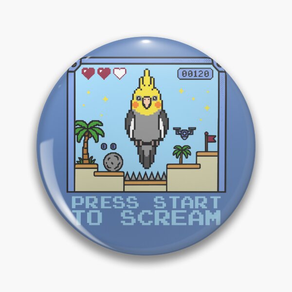 Item preview, Video Game Press Start To Scream Funny Cockatiel Pixel Nerd designed and sold by FandomizedRose.