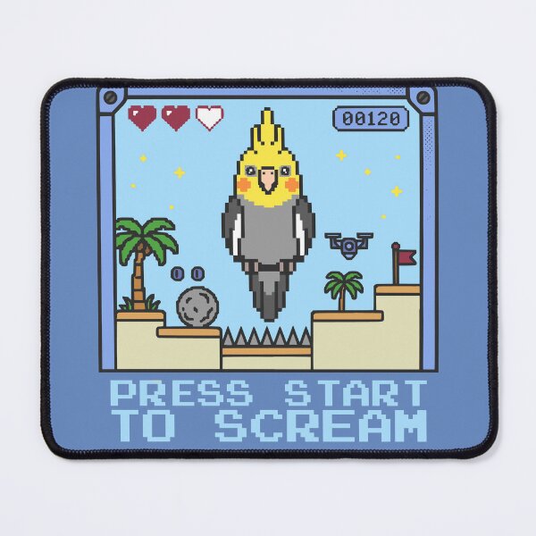 Item preview, Video Game Press Start To Scream Funny Cockatiel Pixel Nerd designed and sold by FandomizedRose.