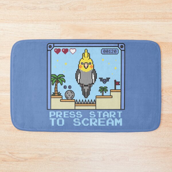 Item preview, Video Game Press Start To Scream Funny Cockatiel Pixel Nerd designed and sold by FandomizedRose.