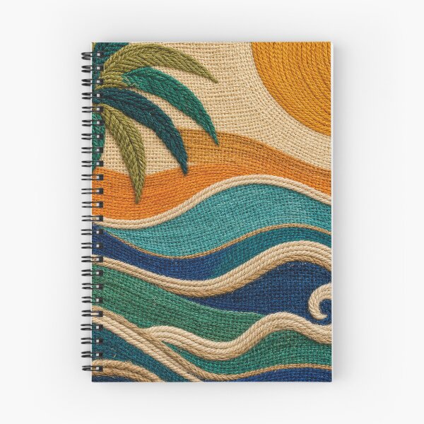 Item preview, Tropical Coastal Jute Waves And Palm Textile Background designed and sold by frumixart.