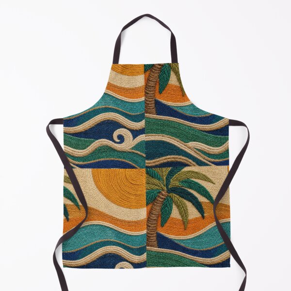 Item preview, Tropical Coastal Jute Waves And Palm Textile Background designed and sold by frumixart.