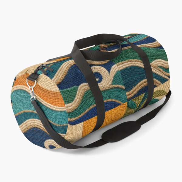 Item preview, Tropical Coastal Jute Waves And Palm Textile Background designed and sold by frumixart.