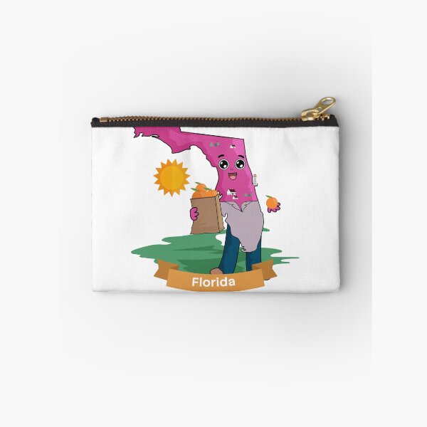 Item preview, Cute Florida Map Character - Kawaii Sunshine State Orange Art designed and sold by Travel.Art.