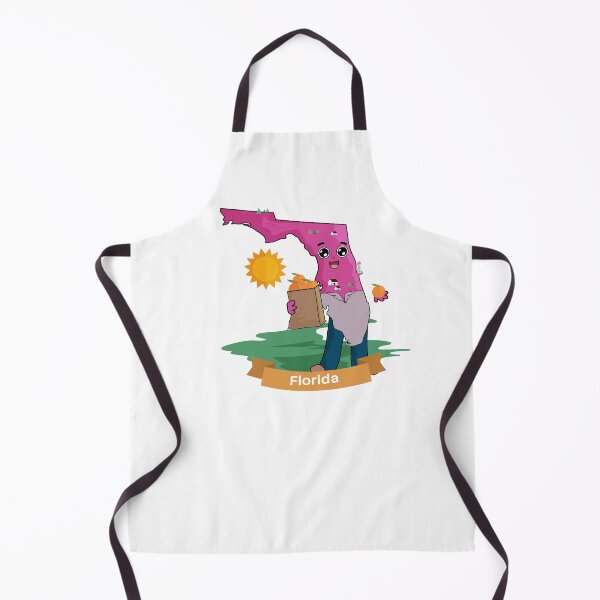 Item preview, Cute Florida Map Character - Kawaii Sunshine State Orange Art designed and sold by Travel.Art.