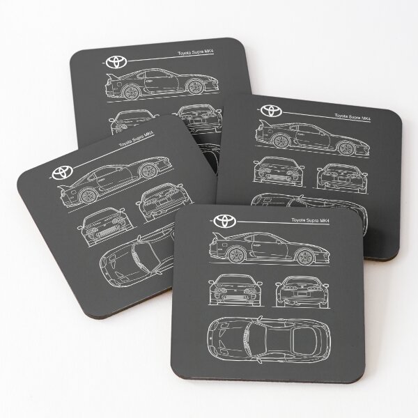 Item preview, Toyota Supra MK4 Blueprint JDM Legend Sport Car Outline designed and sold by Motorline44.