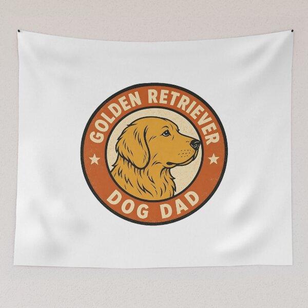 Item preview, Golden Retriever Service and Repair - Vintage Dog Dad Garage Badge designed and sold by Breed And Build.