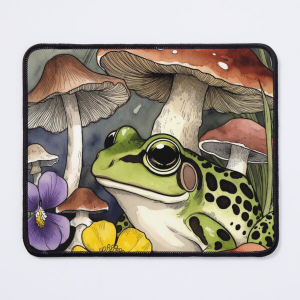 Item preview, Mystical Goblincore Frog Beneath an Eclipse – Surreal Mushroom Wetland Fantasy Artwork designed and sold by Analog Aura .