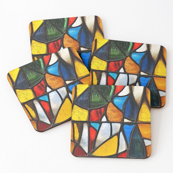 Item preview, Vintage Geometric Stained Glass Abstract Photo Texture designed and sold by DigitaICraft.