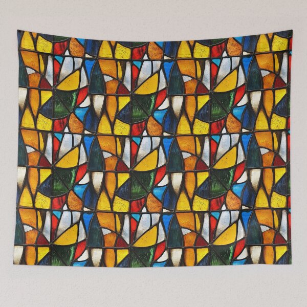 Item preview, Vintage Geometric Stained Glass Abstract Photo Texture designed and sold by DigitaICraft.