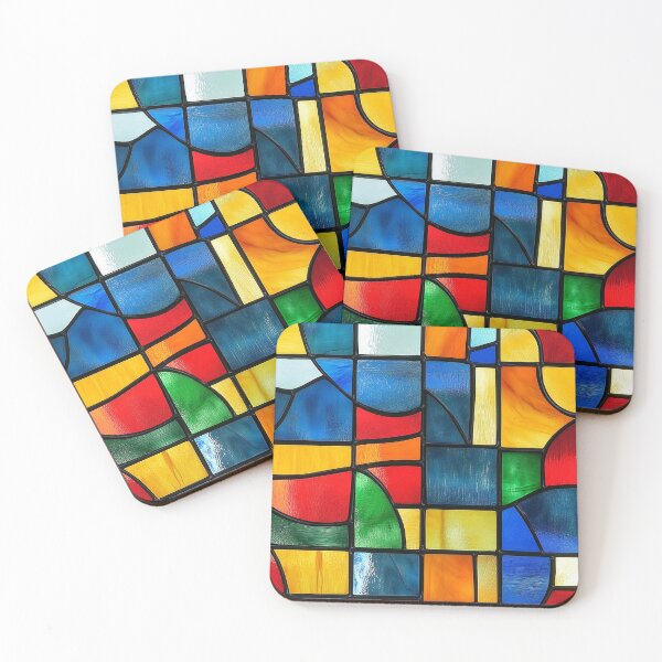 Item preview, Primary Colour Geometric Stained Glass Abstract Photo Texture designed and sold by DigitaICraft.