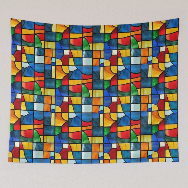 Item preview, Primary Colour Geometric Stained Glass Abstract Photo Texture designed and sold by DigitaICraft.