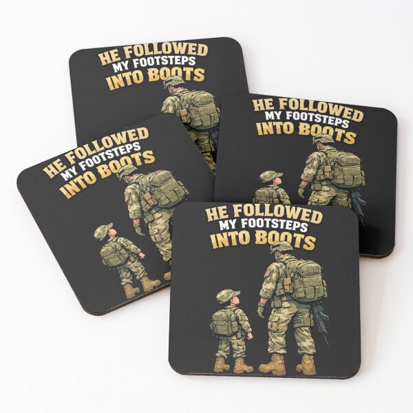 Item preview, He Followed My Footsteps Into Boots Military Son designed and sold by Tsugraf Designs.