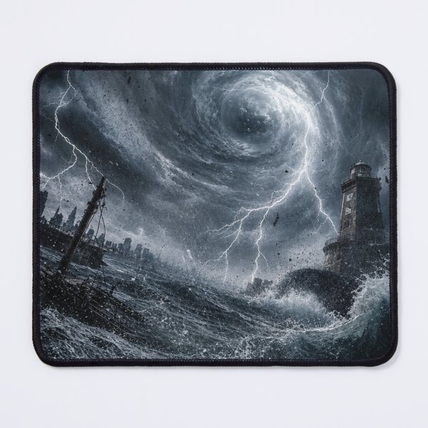Item preview, WHIRL OF THE STORM — Dramatic Whirlpool & Lightning Collage designed and sold by Jandedan.